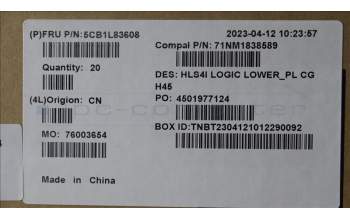 Lenovo 5CB1L83608 COVER Lower Case C 82XD PL CG H45