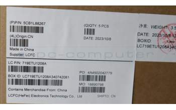 Lenovo 5CB1L88267 COVER Upper Case ASM_EURO ENGL83ERAGFPBL