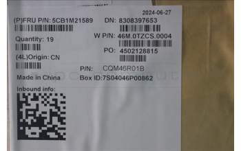 Lenovo 5CB1M21589 FRU A COVER, CS 2.0T BK Fenrir3