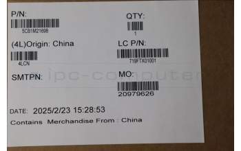 Lenovo 5CB1M21698 COVER NEC_A_COVER_ALLP_GR_ASSYVIC