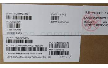 Lenovo 5CB1M24352 C-Cover with keyboard, Nordic, Arctic Grey, Non-Backlight, UK