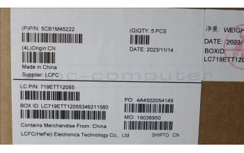 Lenovo 5CB1M45222 COVER Upper Case ASM_SLV L 83ESFPAGBL