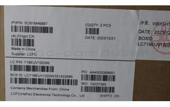 Lenovo 5CB1M46867 COVER Upper Case ASM_SLV L 83EMAGFP BL