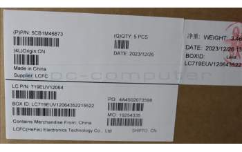 Lenovo 5CB1M46873 COVER Upper Case ASM_UKE L 83EMAGFP BL