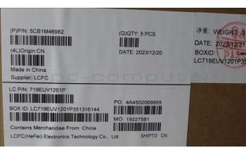 Lenovo 5CB1M46982 COVER Upper Case ASM_GER L 83EMABFP BL