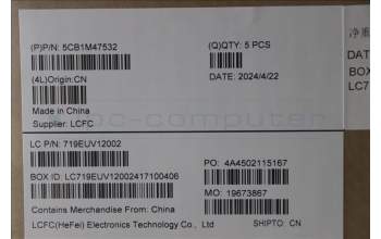 Lenovo 5CB1M47532 COVER Upper Case ASM_ITA L 83EMABFP NBL