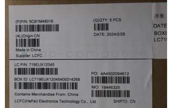Lenovo 5CB1M48016 COVER UpperCaseASM_UKE L83ENFPAGNBL
