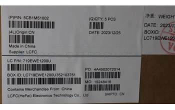Lenovo 5CB1M51002 COVER Upper Case ASM_UKE L 83DFGY RGB