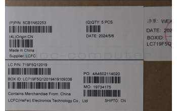 Lenovo 5CB1N62253 C-Cover with keyboard, Bulgarian, Tidal Teal, w/puresight pro logo, UK