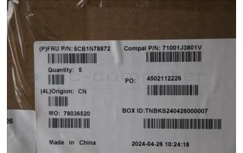 Lenovo 5CB1N78872 COVER UpperCase_FRA C 83G1 CG FP BL