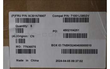 Lenovo 5CB1N78907 C-Cover with keyboard, Belgian, Cloud Grey, Backlight, Non-Fingerprint, UK