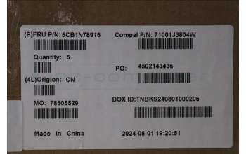 Lenovo 5CB1N78916 C-Cover with keyboard, English, Cloud Grey, Non-Backlight, Fingerprint, US