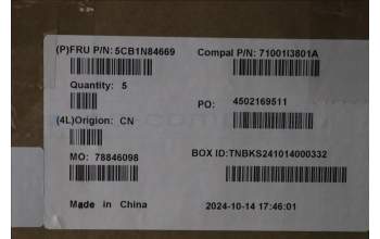 Lenovo 5CB1N84669 C-Cover with keyboard, Slovenian, Luna Grey, Backlight, UK