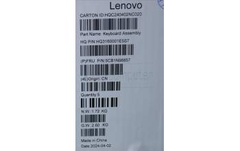 Lenovo 5CB1N96857 COVER UpperCaseASM GER H83DK FP ARG