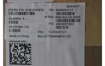 Lenovo 5CB1P00878 COVER Upper Case ASM_ENG W21MR AG BL U