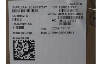 Lenovo 5CB1P27047 COVER Upper Case ASM_BEL W 21MV AG BL