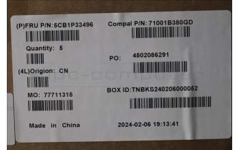 Lenovo 5CB1P33496 COVER UpperCase SLV C83DC NFP CG BLAI AL