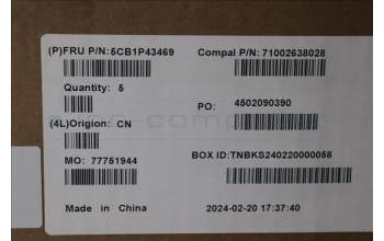 Lenovo 5CB1P43469 COVER Upper Case ASM_UKR C 83DX RGB