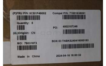 Lenovo 5CB1P49002 COVER UpCase EUROENG C83DA NFPCG BLAI AL