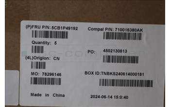 Lenovo 5CB1P49192 COVER UpperCase BUL C83DA FP AB BLAI AL