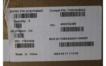 Lenovo 5CB1P49207 COVER UpperCase UKE C83DA NFP AB BLAI AL