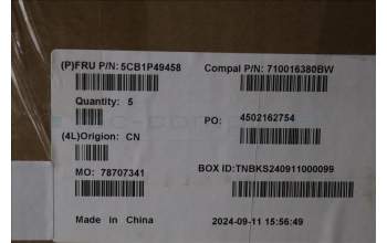 Lenovo 5CB1P49458 COVER UpperCase SPA C83DA FP CG NBLAI AL