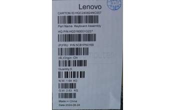 Lenovo 5CB1P50169 COVER Upper Case ASM RUS H 83CV NFP LG