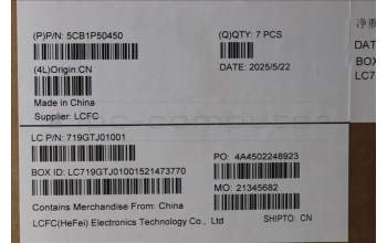 Lenovo 5CB1P50450 COVER FRU COVER ME632_D_CVR_PL_BK w/SCW