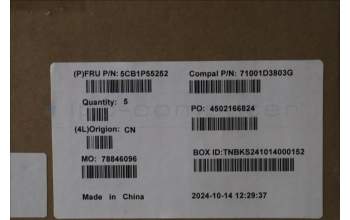 Lenovo 5CB1P55252 C-Cover with keyboard, Portuguese, Luna Grey, Backlight