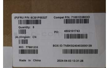 Lenovo 5CB1P55327 COVER Upper Case ASM BEL C 83DG LGBLAI