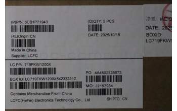 Lenovo 5CB1P71943 C-Cover with keyboard,UK English,Black,Fingerprint