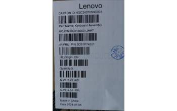 Lenovo 5CB1P74351 COVER Upper Case ASM_EURO ENG H83KX FPLG