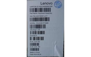 Lenovo 5CB1P74369 COVER Upper Case ASM_FRA H 83KX FP CB
