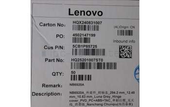 Lenovo 5CB1P85725 COVER Hinge COVER H 21NH LG
