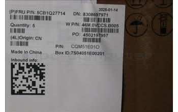 Lenovo 5CB1Q27714 C-Cover with keyboard, Czech Slovakian, Cloud Grey, Backlight, UK