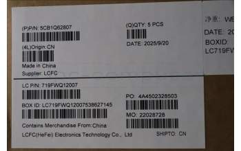 Lenovo 5CB1Q62807 C-Cover with keyboard, Ukraine, Cosmic Blue, Non-Backlight, US