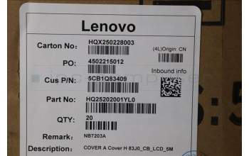 Lenovo 5CB1Q83409 COVER A Cover H 83J0_CB_LCD_5M