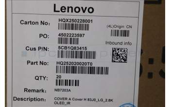 Lenovo 5CB1Q83415 COVER A Cover H 83J0_LG_2.8K OLED_IR