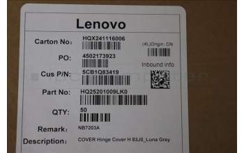 Lenovo 5CB1Q83419 COVER Hinge Cover H 83J0_Luna Grey