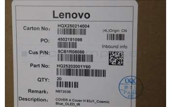 Lenovo 5CB1R08086 COVER A Cover H 83J1_Cosmic Blue_OLED_IR