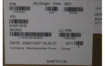 Lenovo 5CB1R22421 COVER Cover L 83K2 HINGE_CAP_LG