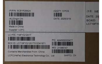 Lenovo 5CB1R26624 C-Cover with keyboard, Switzerland, Cosmic Blue, Non-Backlight, UK