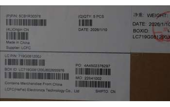 Lenovo 5CB1R30378 COVER Upper Case ASM_BUL L 83KBCB BL