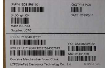 Lenovo 5CB1R61101 C-Cover with keyboard, Czech Slovakian, Luna Grey, DIS, UK