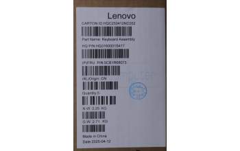 Lenovo 5CB1R68073 C-Cover with keyboard, Spanish, Luna Grey, Puresight Logo, Non-FingerPrint, UK