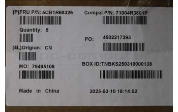 Lenovo 5CB1R68326 C-Cover with keyboard, English, Luna Grey, Non_Puresight Logo