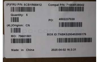 Lenovo 5CB1R68412 C-Cover with keyboard, Bulgarian, Seashell, Puresight Logo