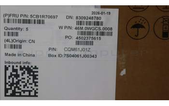 Lenovo 5CB1R70697 COVER Upper Case ASM_BUL W21SQ LG BL