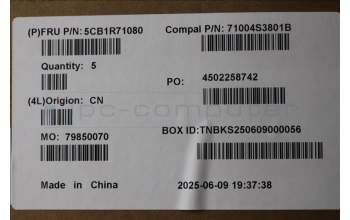 Lenovo 5CB1R71080 C-Cover with keyboard, Bulgarian, Luna Grey, UK