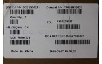 Lenovo 5CB1S00211 COVER UpperCaseASM EURO ENG C 83JY TT PS